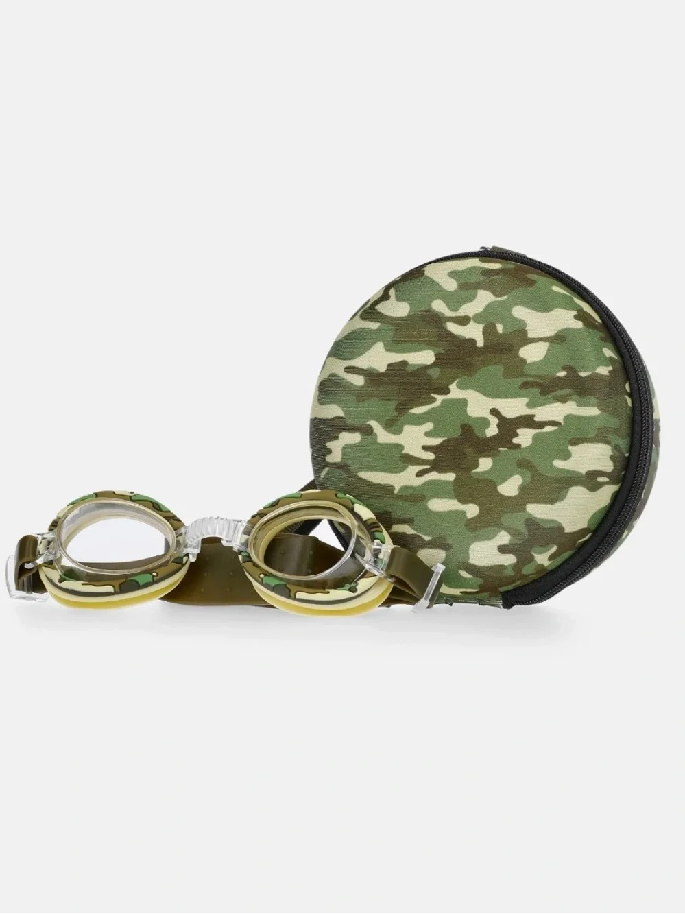 wonder nation Kids Camouflage Swim Goggles and Camo Case - Green